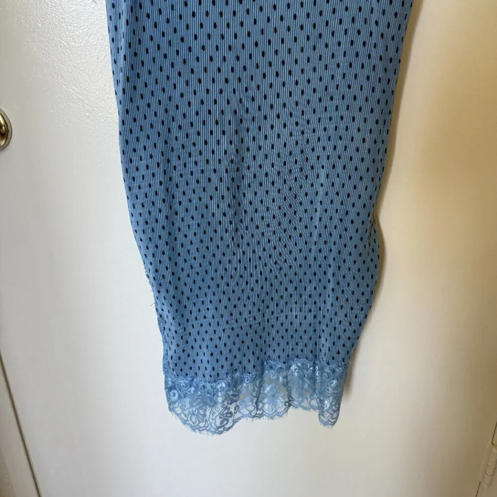 Free People Margot Blue Polka Dot Slip Lace Midi Dress US 0​​​​